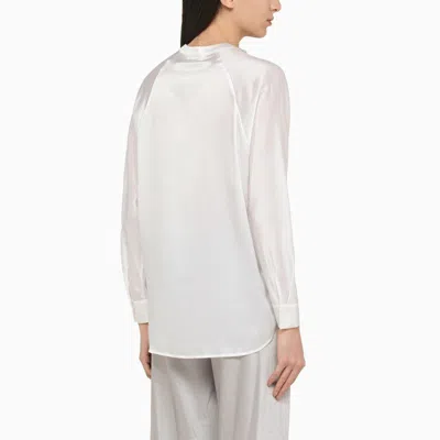 Vince Semi Sheer Blouse In White