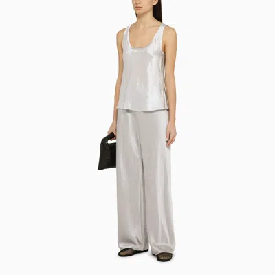 Shop Vince Pearl Grey Acetate Tank Top In Silver