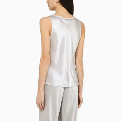 Shop Vince Pearl Grey Acetate Tank Top In Silver