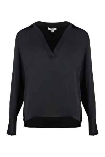 Shop Vince Elegant Black Silk Blouse For Women