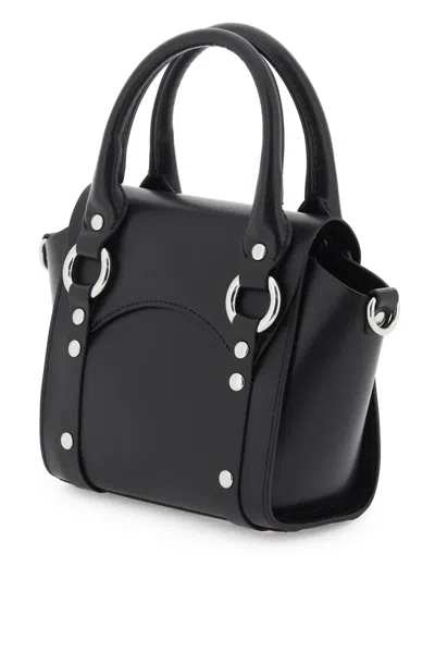 Shop Vivienne Westwood Black Leather Betty Handbag With Iconic Orb And Metal Studs