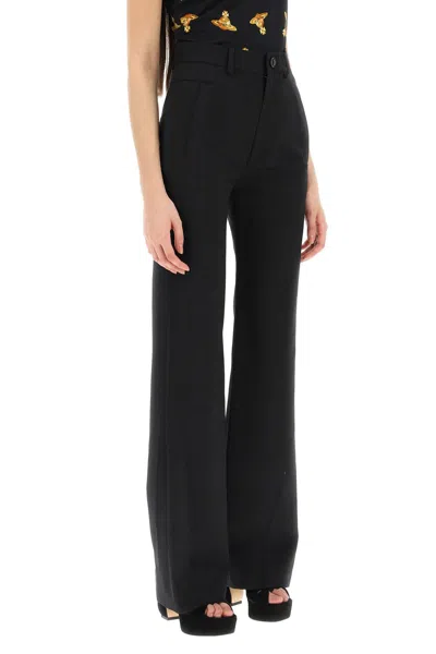 Shop Vivienne Westwood Black Wool Serge Trousers For Women