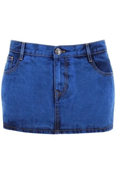 Shop Vivienne Westwood Blue Denim Foam Mini Skirt For Women