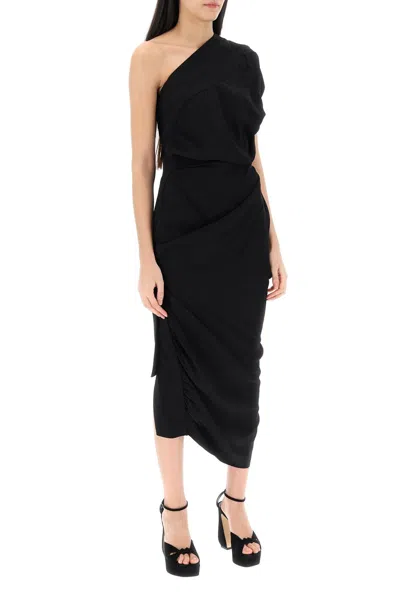 Shop Vivienne Westwood Elegant One-shoulder Dress With Asymmetric Hem In Black