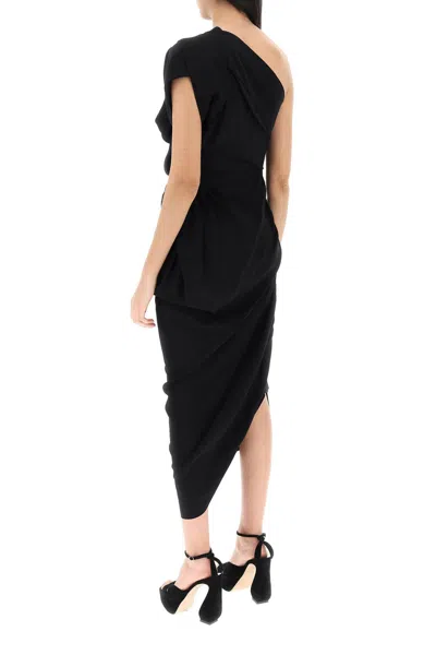 Shop Vivienne Westwood Elegant One-shoulder Dress With Asymmetric Hem In Black
