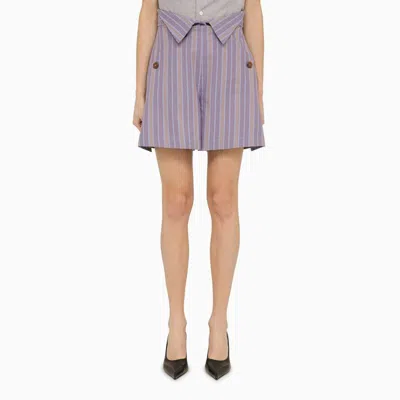 Shop Vivienne Westwood Lilac Striped Cotton Shorts For Women In Purple