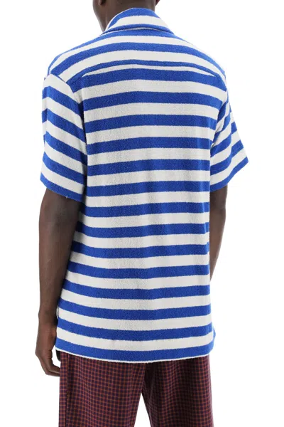 Shop Vivienne Westwood Striped Knit Camp Shirt For Men In White