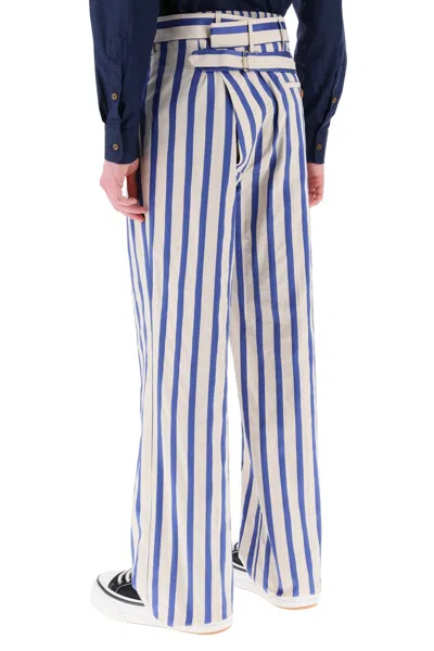 Shop Vivienne Westwood Striped Organic Cotton Pants For Men In Multicolor