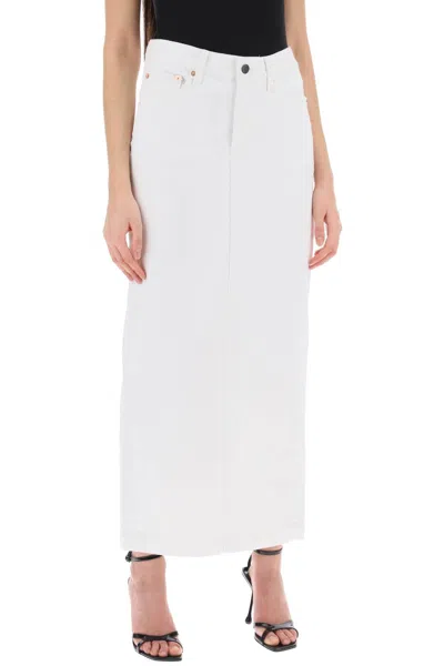 Shop Wardrobe.nyc White Denim Column Skirt For Women