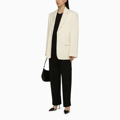 Shop Wardrobe.nyc White Single-breasted Jacket In Wool For Women