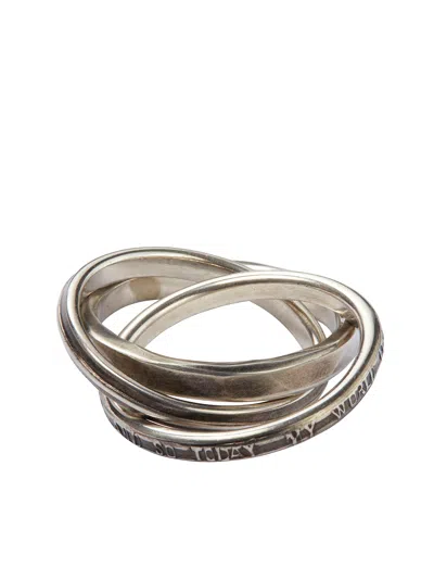 Shop Werkstatt:münchen Silver Ring Set For Men With 100% Argento 925 In Gray
