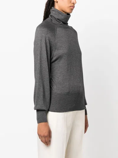 Shop Wild Cashmere Elegant Grey Cashmere And Silk Turtleneck Sweater