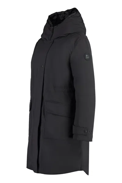 Shop Woolrich Black Military Parka Jacket With Removable Down Jacket For Women