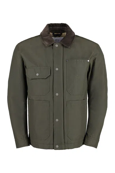 Shop Woolrich Green Duster Raincoat For Men