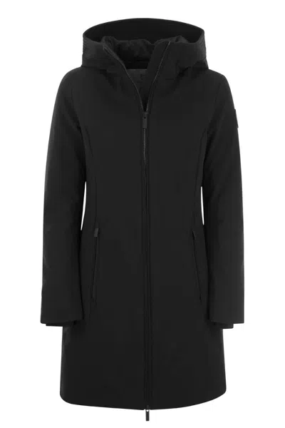 Shop Woolrich Waterproof Softshell Parka Jacket For Women In Black