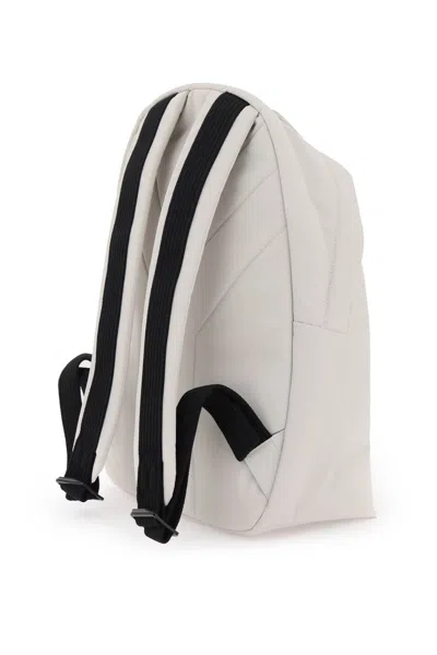 Shop Y-3 Men's White Logo Print Backpack For Ss24