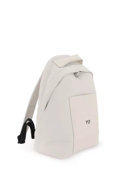 Shop Y-3 Men's White Logo Print Backpack For Ss24
