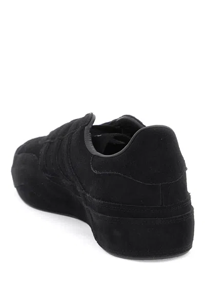 Shop Y-3 Men's Ss24 Black Suede Sneakers With 100% Suede And Rubber Material