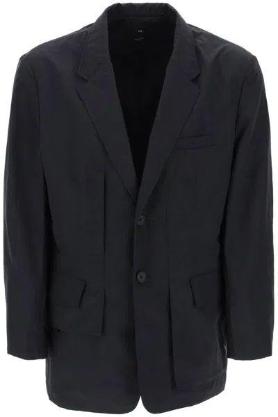 Shop Y-3 Crinkle Nylon Blazer For Men In Black
