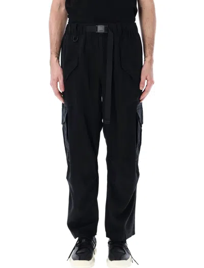 Shop Y-3 Loose-fit Belted Cargo Pants For Men In Black