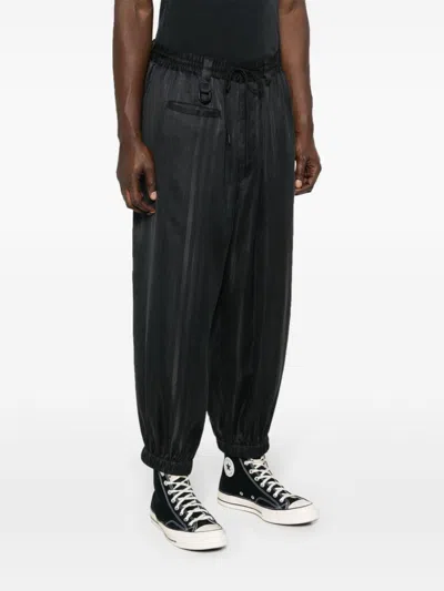 Shop Y-3 Vertical Striped Tapered Trousers For Men And Women In Black