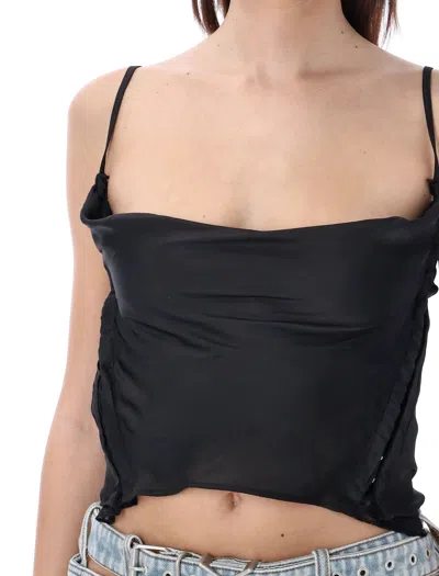 Shop Y/project Cowl Neck Hook And Eye Top With Adjustable Straps For Women In Black