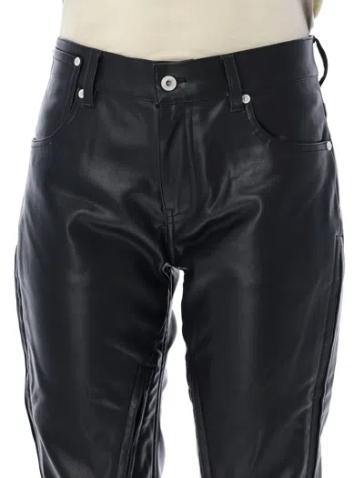 Shop Y/project Black Eco Leather Pants
