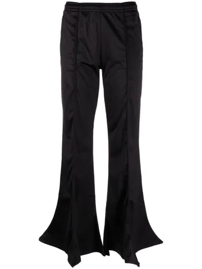 Shop Y/project Flared Track Pants With Pleat Detailing And Asymmetric Hem In Black