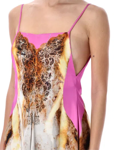 Shop Y/project Lace Print Slip Dress In Pink_rust