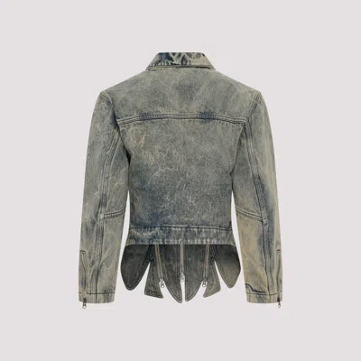 Shop Y/project Tudor Zip Denim Jacket In Nude & Neutrals For Women | Ss23 Collection In Beige