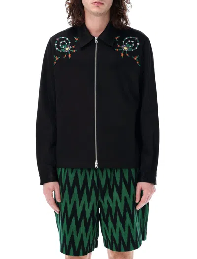 Shop Ymc You Must Create Men's Floral Embroidered Jacket In Black