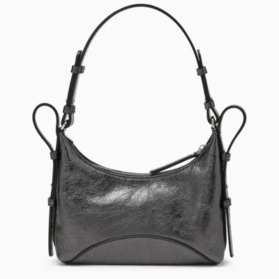 Shop Zanellato Black Laminated Leather Handbag With Adjustable Handle And Silver-tone Hardware For Women