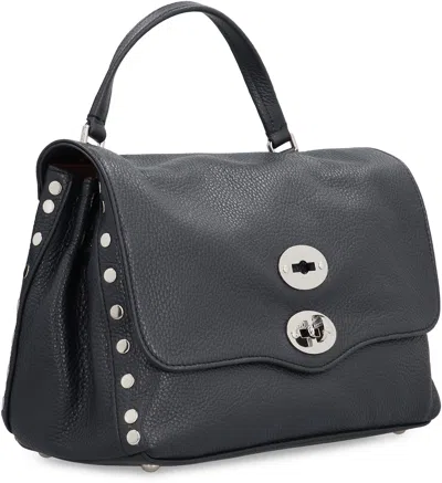 Shop Zanellato Blue Grainy Leather Top-handle Handbag For Women