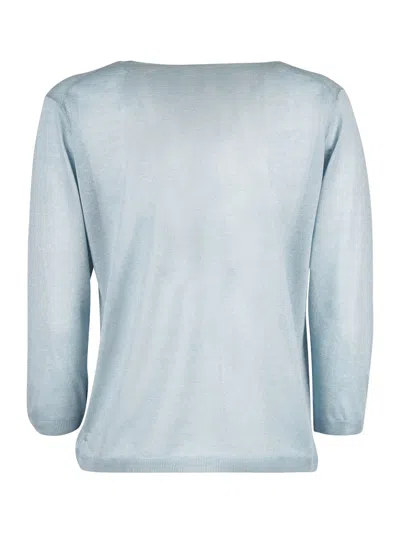 Shop Zanone 3/4 Sleeve T-shirt In Blue