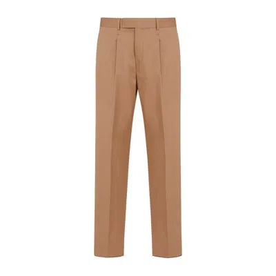 Shop Zegna Casual Brown Formal Pants For Men In Ss24 Collection