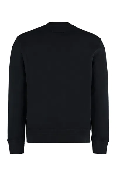 Shop Zegna Classic Black Cotton Crew-neck Sweatshirt For Men