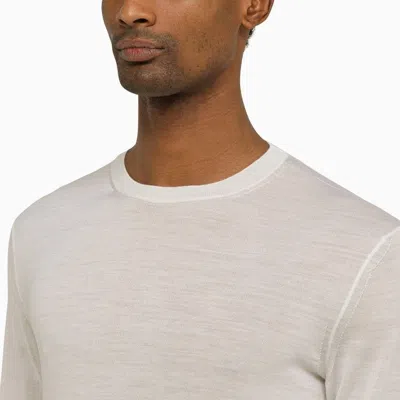 Shop Zegna White Wool Long-sleeved Jumper For Men In Black
