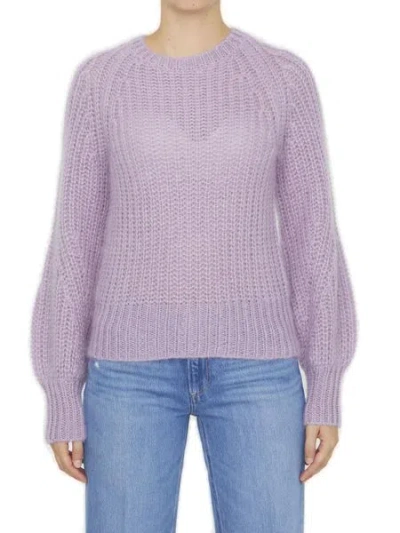 Shop Zimmermann Chunky-knit Pure Wool Jumper In Lilac For Women