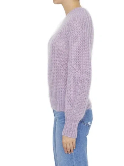 Shop Zimmermann Chunky-knit Pure Wool Jumper In Lilac For Women