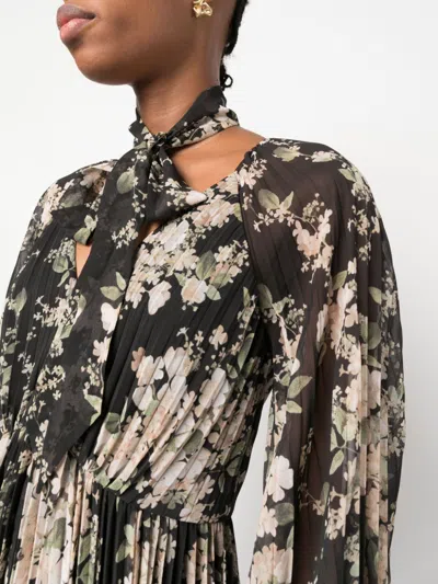 Shop Zimmermann Elegant Black Pleated V-neck Midi Dress For Women