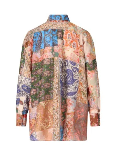 Shop Zimmermann Multicolor Paisley And Floral Silk Shirt For Women