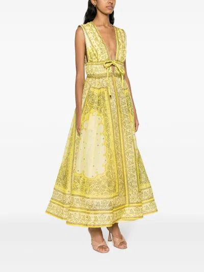 Shop Zimmermann Lightweight Linen And Silk Vest For Women In Yellow