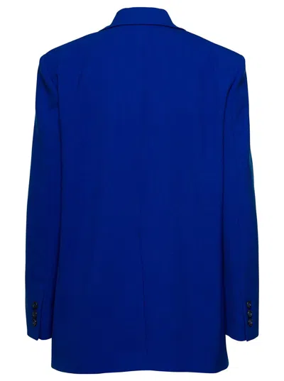 The Andamane 'guia' Oversized Electric Blue Single-breasted Jacket In Blue