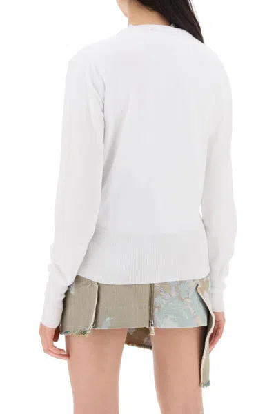 Shop Vivienne Westwood Bea Cardigan With Logo Embroidery In Bianco