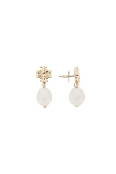 Shop Tory Burch Kira Earring With Pearl In Bianco