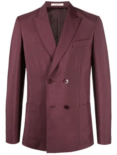 Shop Valentino Outerwear In Purple
