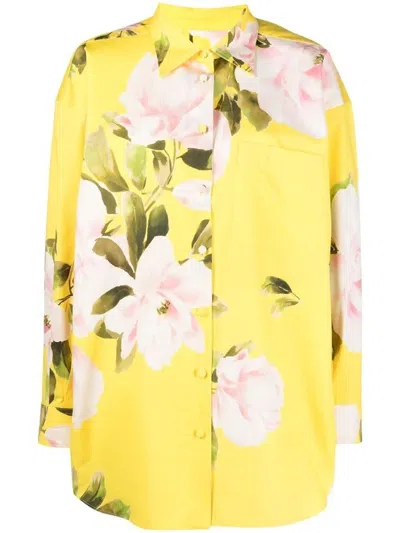 Shop Valentino Outerwear In Yellow