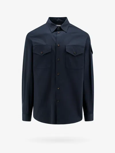 Shop Alexander Mcqueen Man  Man Blue Shirts