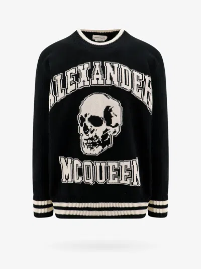 Shop Alexander Mcqueen Man Sweater Man Black Knitwear
