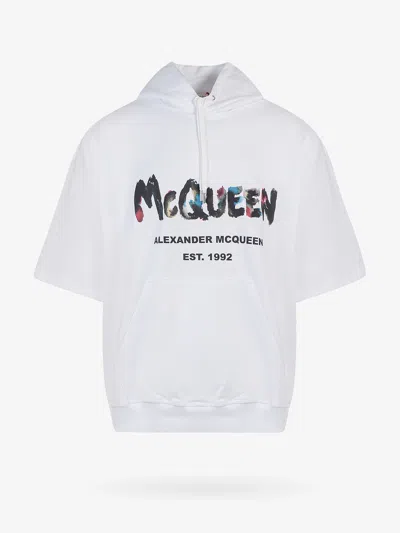 Shop Alexander Mcqueen Man Sweatshirt Man White Sweatshirts